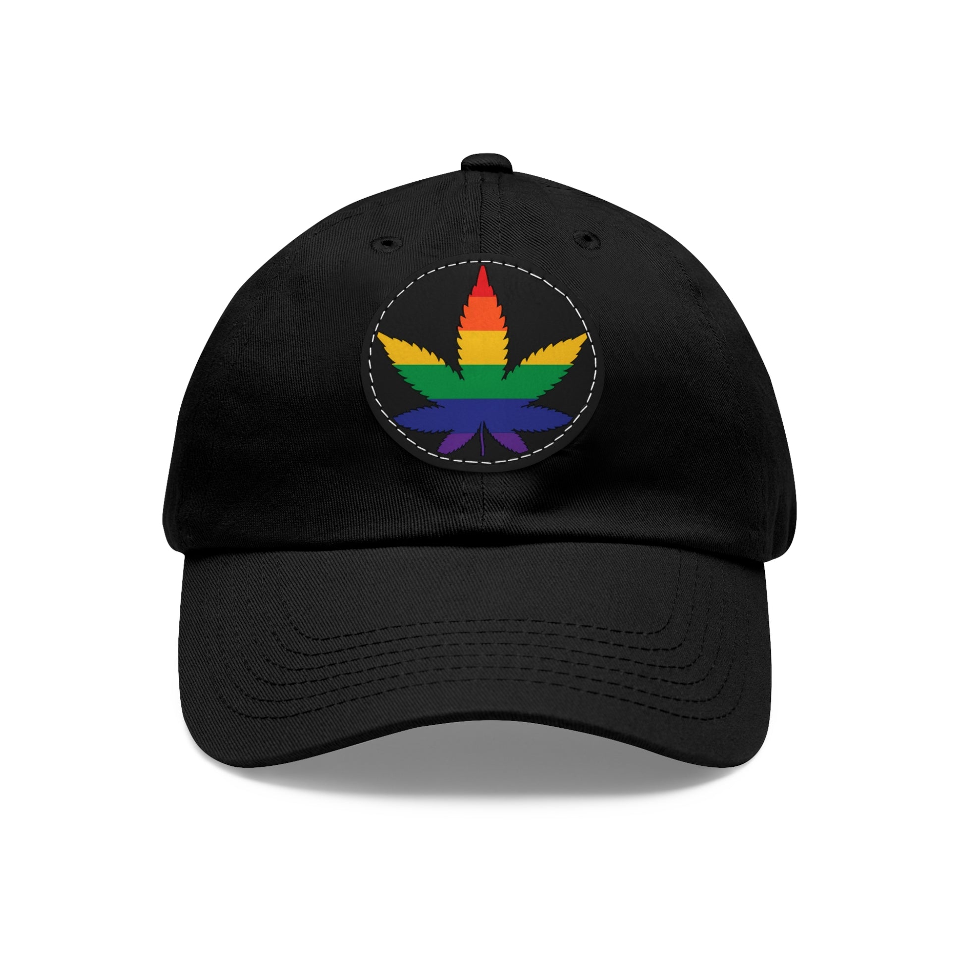 LGBTQ Pride Weed Hat with Round Patch Black Black patch One size Pride 7914858003743748409_2048