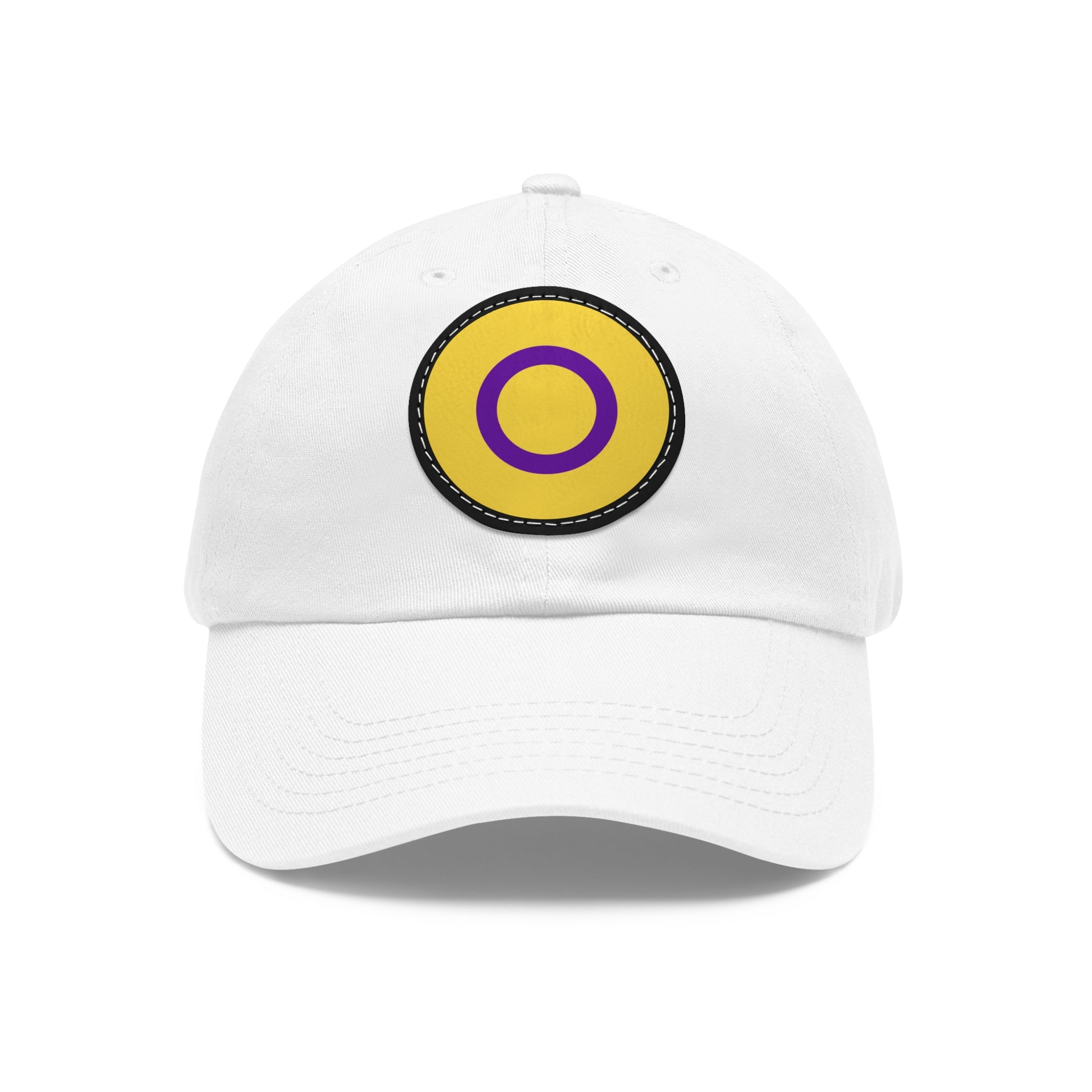 Intersex Pride Hat with Round Patch White Black patch One size Intersex 8203359079506185794_2048