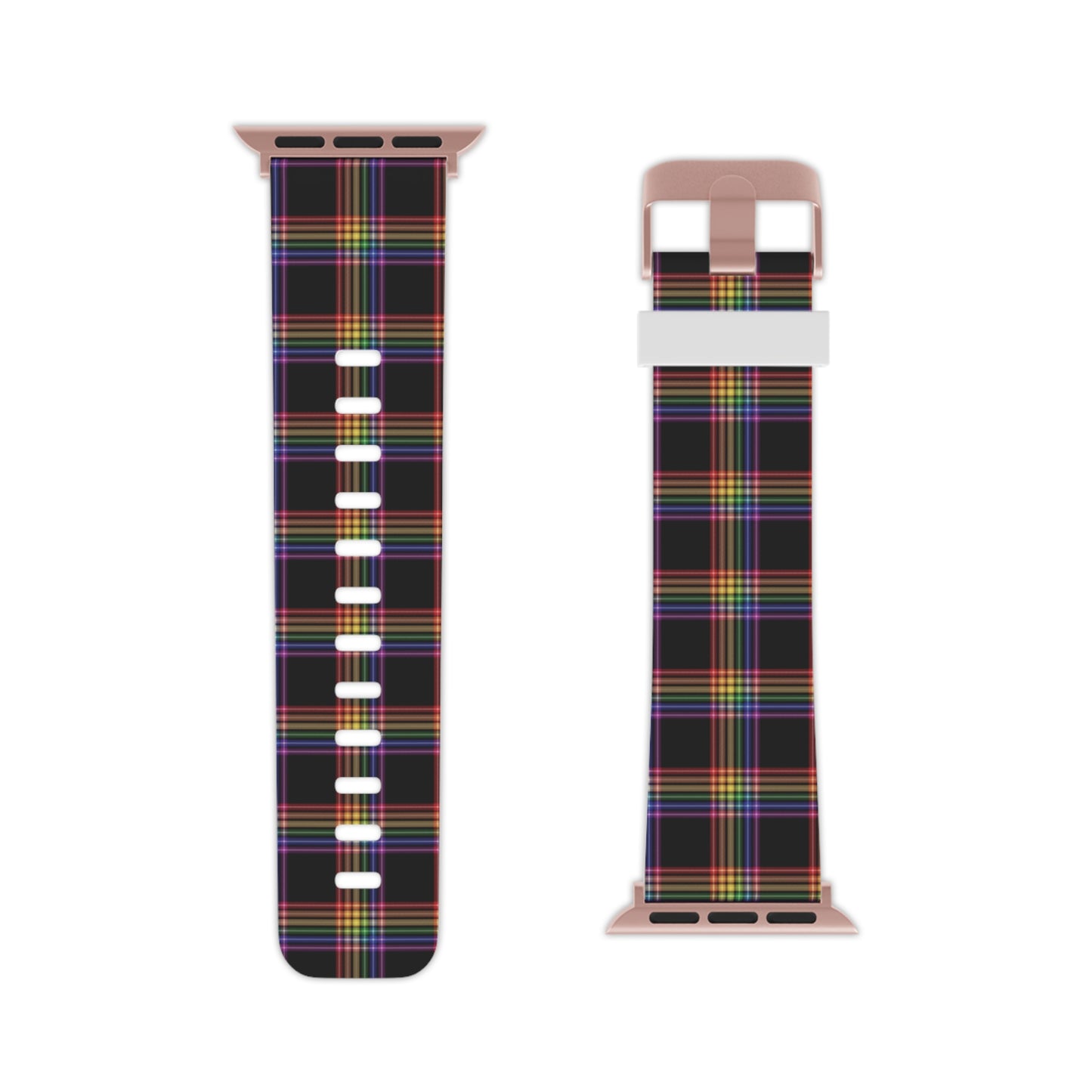 LGBTQ Pride Watch Band for Apple Watch - Plaid 7.5'' × 0.75'' 42 - 44 mm Rose Gold Pride 8301790500052087903_2048