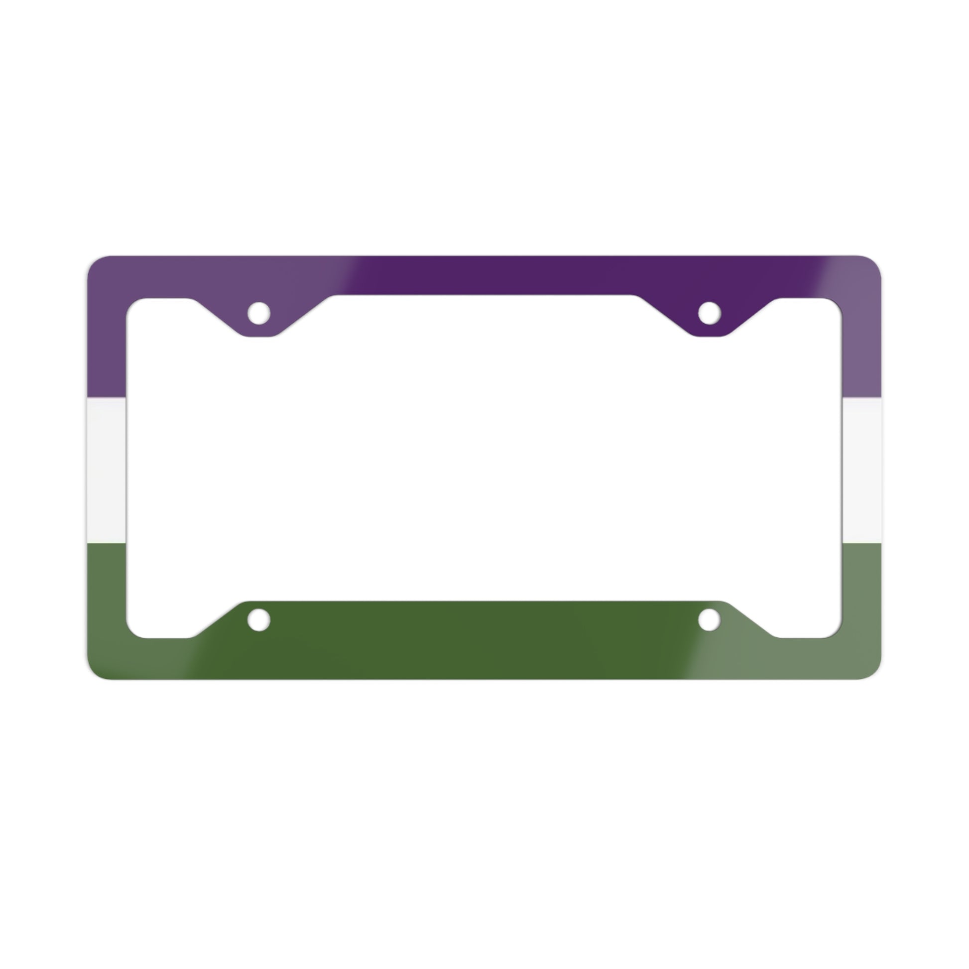 Genderqueer Pride Flag Metal License Plate Frame 12.3" x 6.5" Glossy Genderqueer 840598359268403555_2048