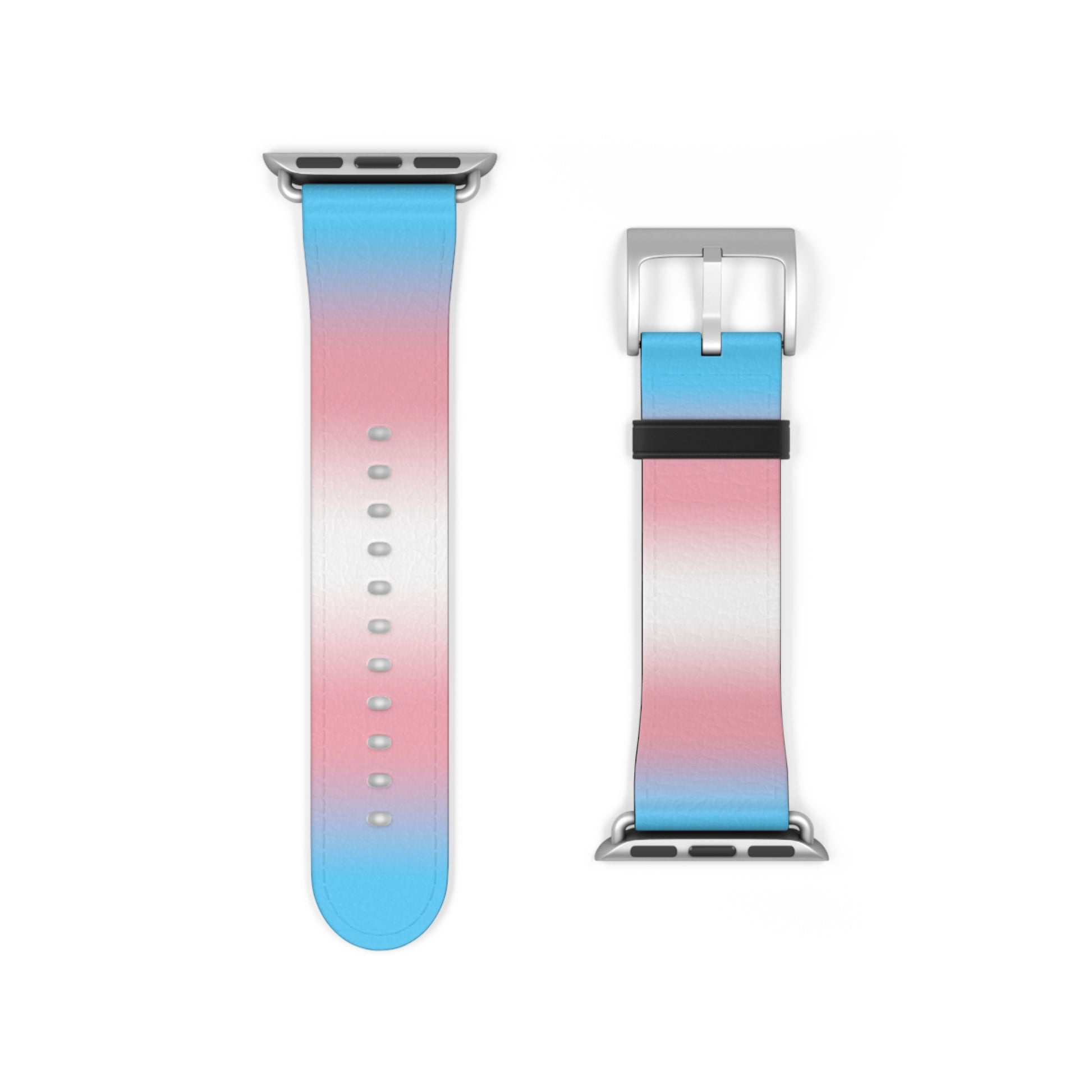 Transgender Trans Pride Apple Watch Band Strap In Ombre 38 - 41 mm Silver Matte 9037422528034518747_2048