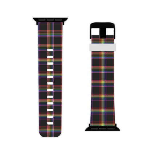 LGBTQ Pride Watch Band for Apple Watch - Plaid 7.5'' × 0.75'' 38 - 40 mm Black Pride 9936887266300701477_2048