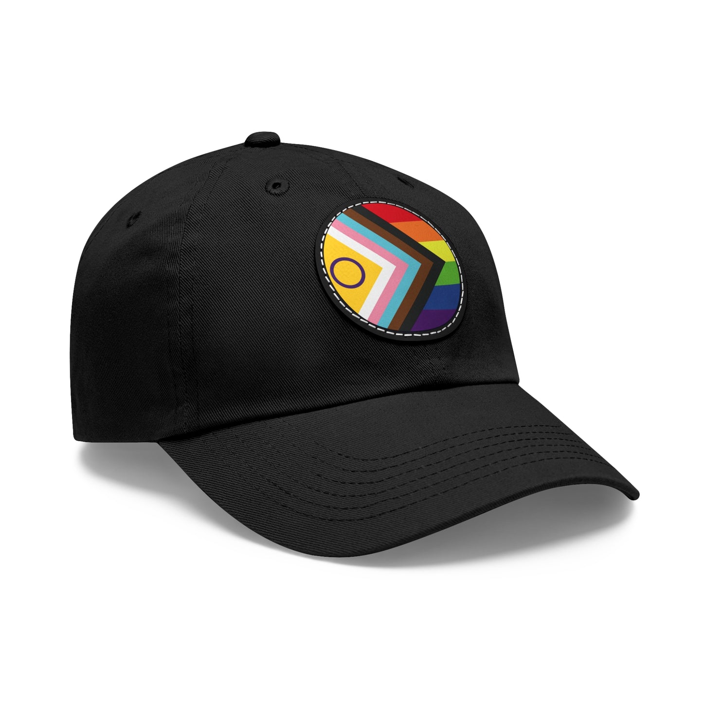 LGBTQ Intersex Progress Pride Hat with Round Patch 9952052492992367797_2048