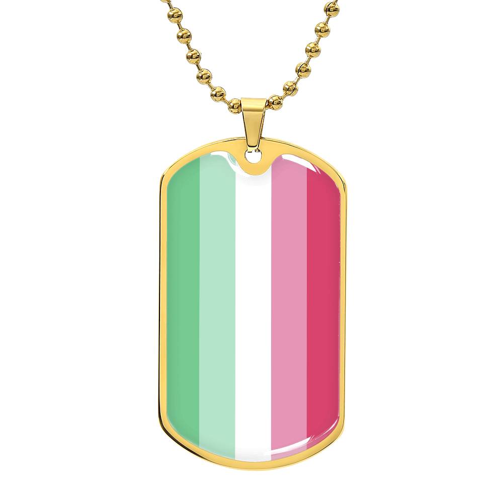 Abrosexual Pride Military Dog Tag Necklace Gold Abrosexual Abrosexual-Pride-Military-Dog-Tag-Necklace-gold