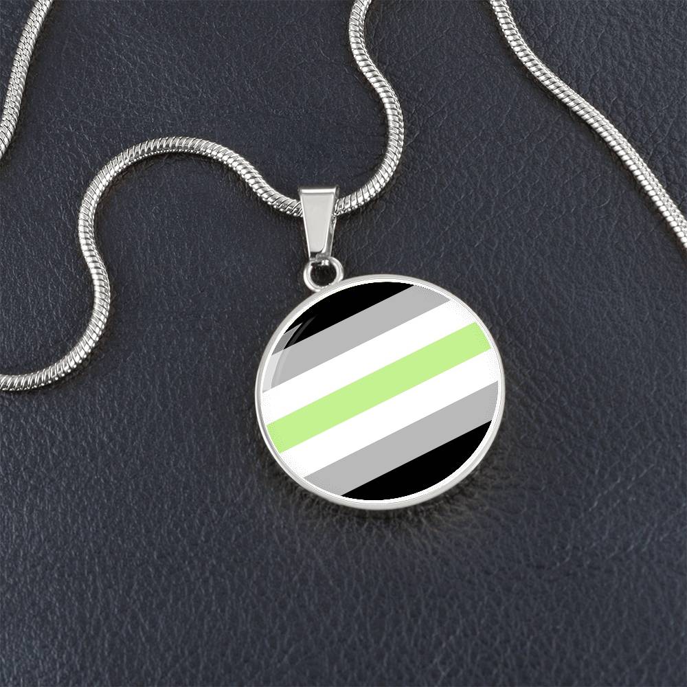 Agender Pride Circle Pendant Necklace Agender-Pride-Circle-Pendant-Necklace-silver