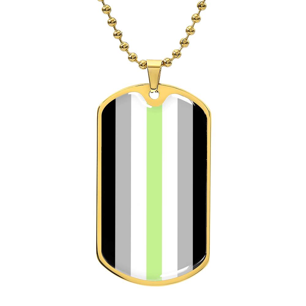 Agender Pride Military Dog Tag Necklace Gold Agender Agender-Pride-Military-Dog-Tag-Necklace-gold