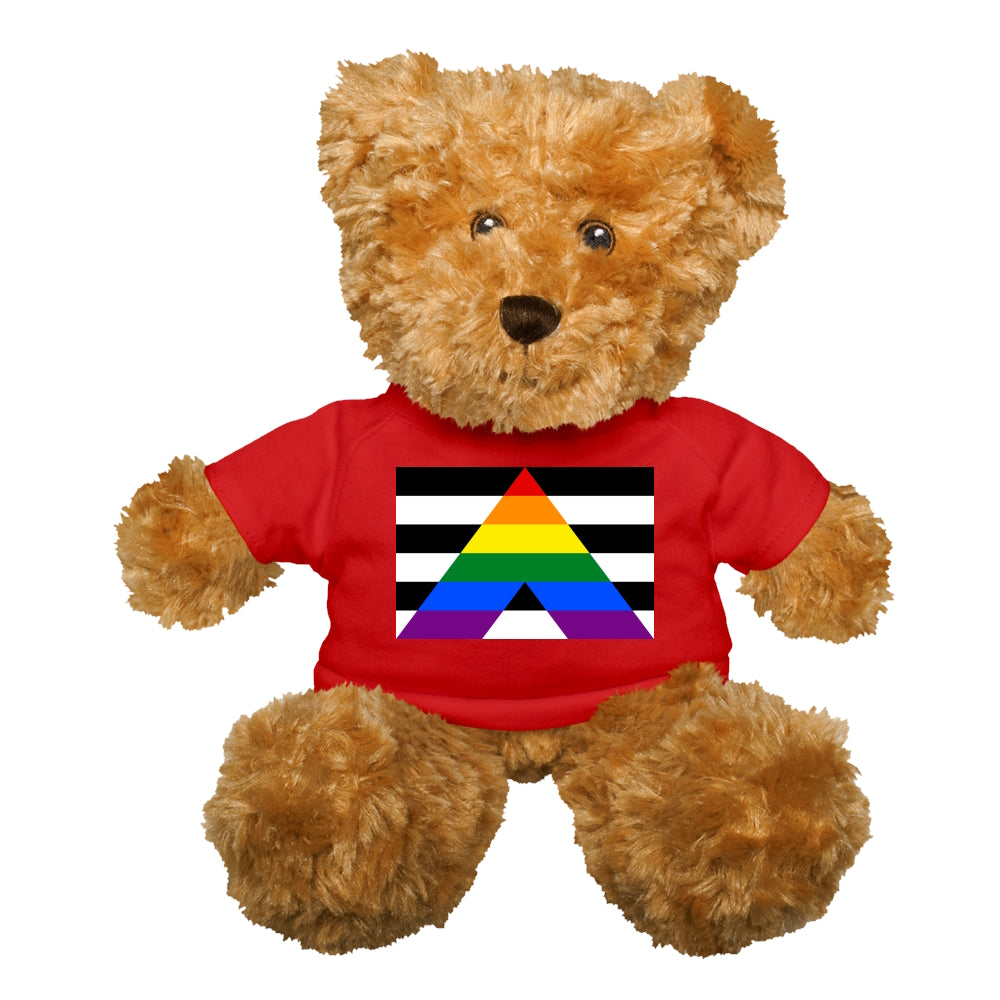 Straight Ally Pride Flag Plush Teddy Bear Stuffed Animal Red Straight Ally AllyBear