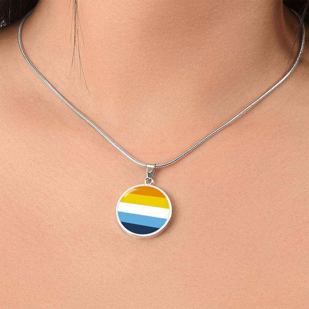 Aroace Pride Circle Pendant Necklace Aroace-Pride-Circle-Pendant-Necklace-model