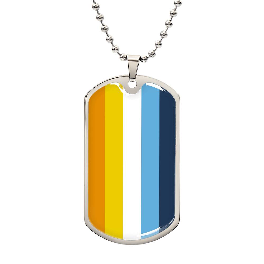 Aroace Pride Military Dog Tag Necklace Silver Aroace Aroace-Pride-Military-Dog-Tag-Necklace-silver