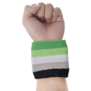 Aromantic Pride Sweat Wristband Aromantic Aromantic-pride-Wristband