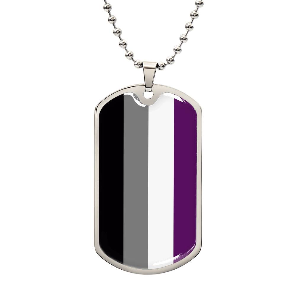 Asexual Ace Pride Military Dog Tag Necklace Silver Asexual Asexual-Ace-Pride-Military-Dog-Tag-Necklace-silver