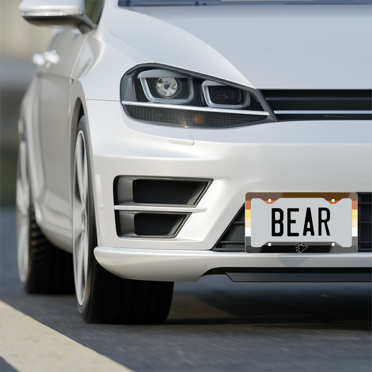 Gay Bear Pride Flag Metal License Plate Frame Bear