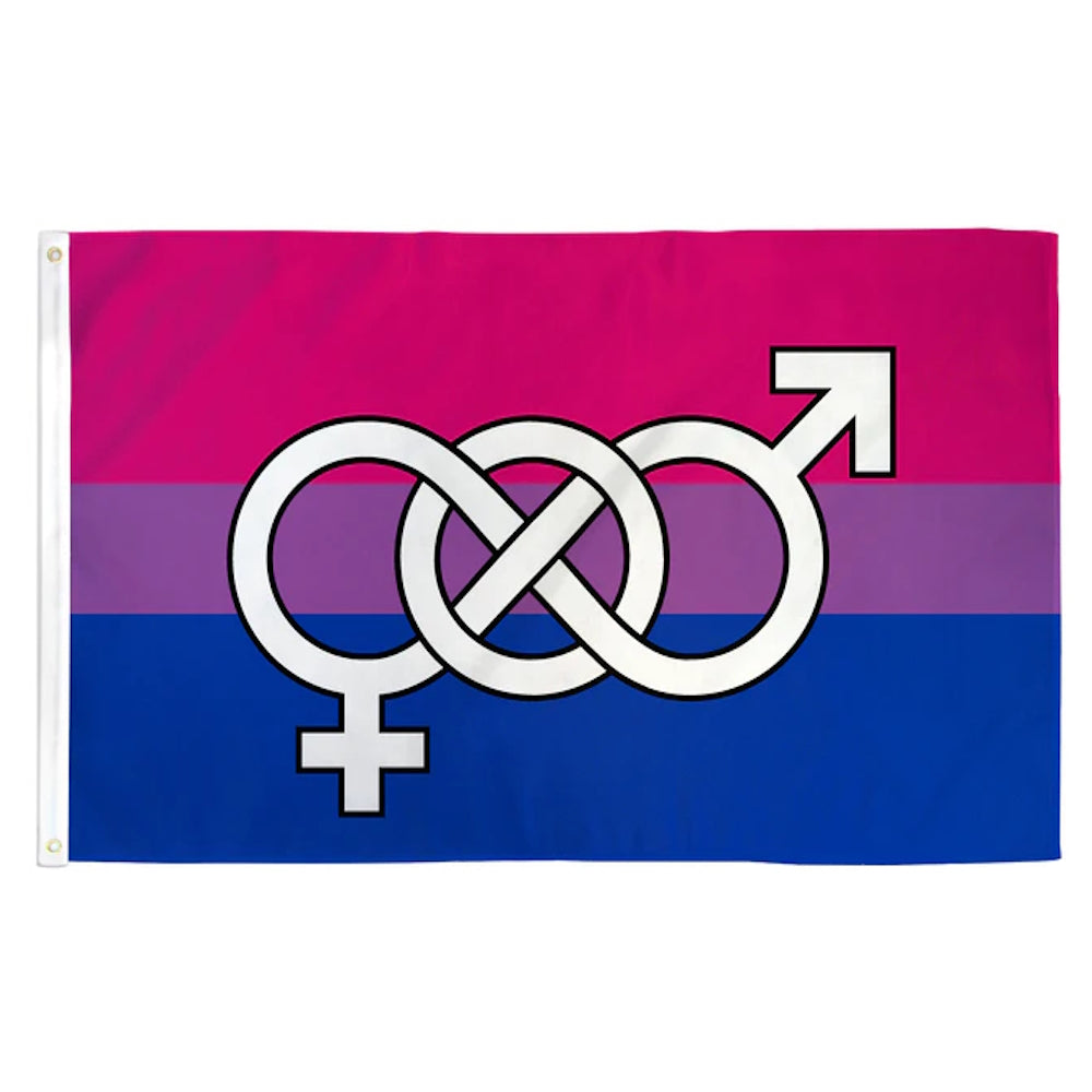 Bisexual Bi Pride Flag 3x5 with Symbol Bisexual 3x5 BiSymbolPrideFlag3x5