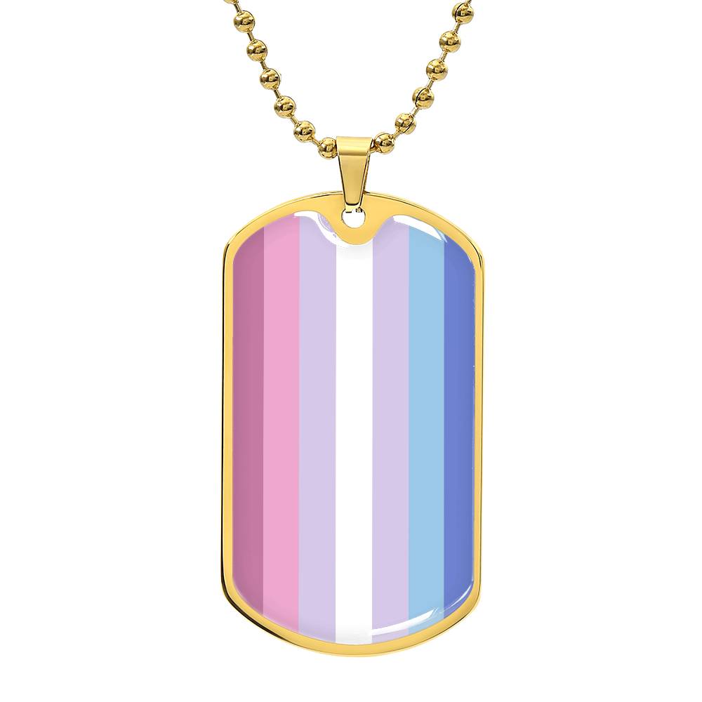 Bigender Pride Military Dog Tag Necklace Gold Bigender Bigender-Pride-Military-Dog-Tag-Necklace-gold