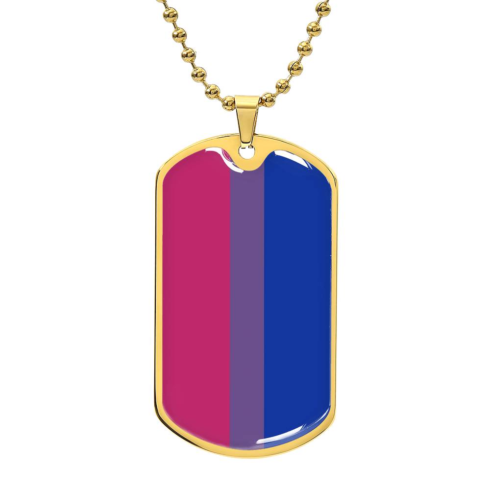 Bisexual Bi Pride Military Dog Tag Necklace Gold Bisexual Bisexual-Bi-Pride-Military-Dog-Tag-Necklace-gold