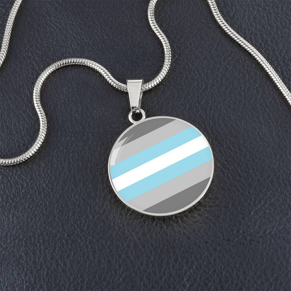 Demiboy Pride Circle Pendant Necklace Demiboy-Pride-Circle-Pendant-Necklace-silver