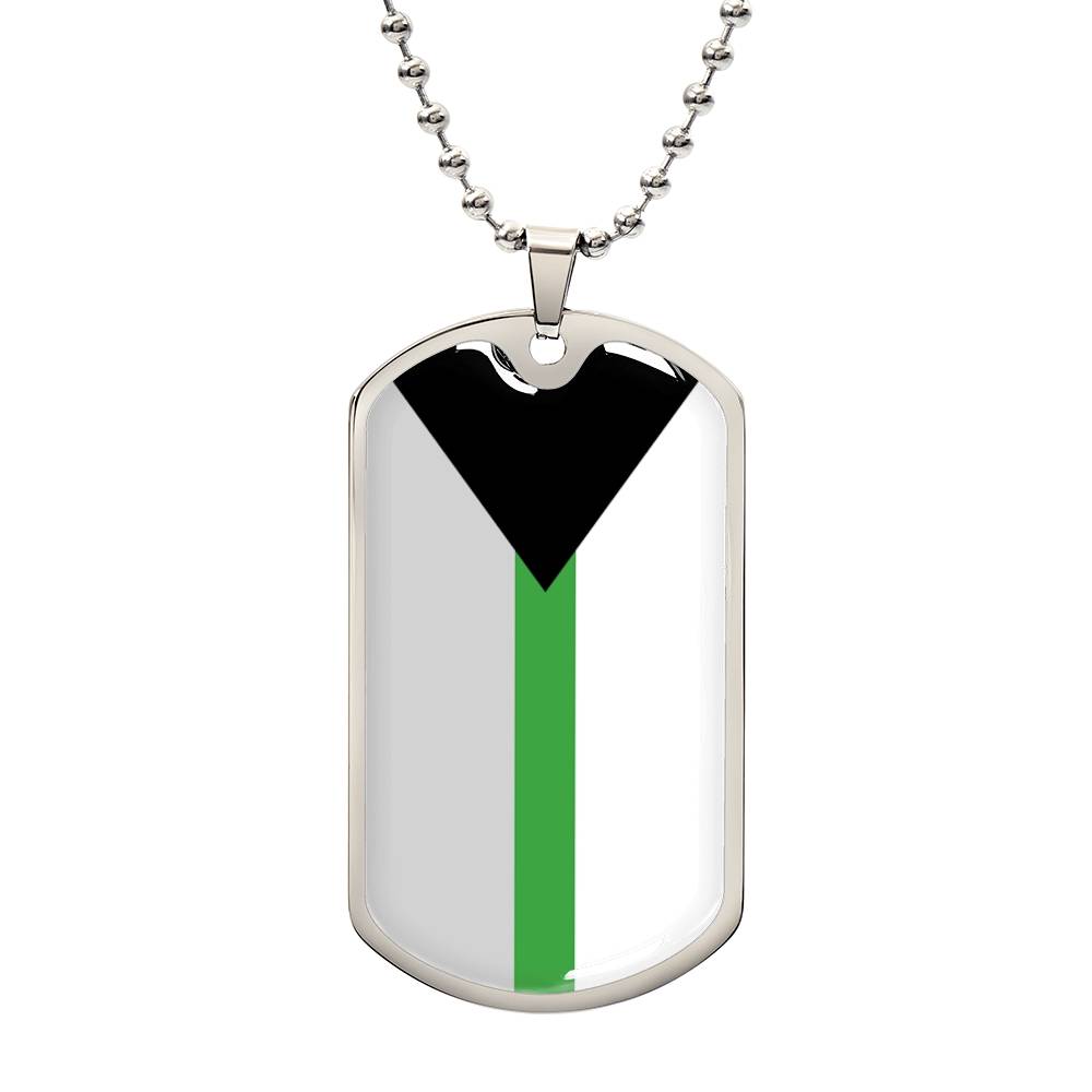 Demiromantic Pride Military Dog Tag Necklace Silver Demiromantic Demiromantic-Pride-Military-Dog-Tag-Necklace-silver