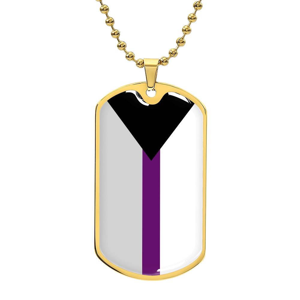 Demisexual Pride Military Dog Tag Necklace Gold Demisexual Demisexual-Pride-Military-Dog-Tag-Necklace-gold