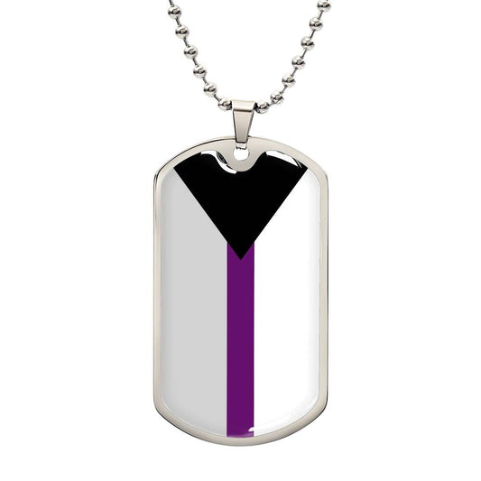 Demisexual Pride Military Dog Tag Necklace Silver Demisexual Demisexual-Pride-Military-Dog-Tag-Necklace-silver