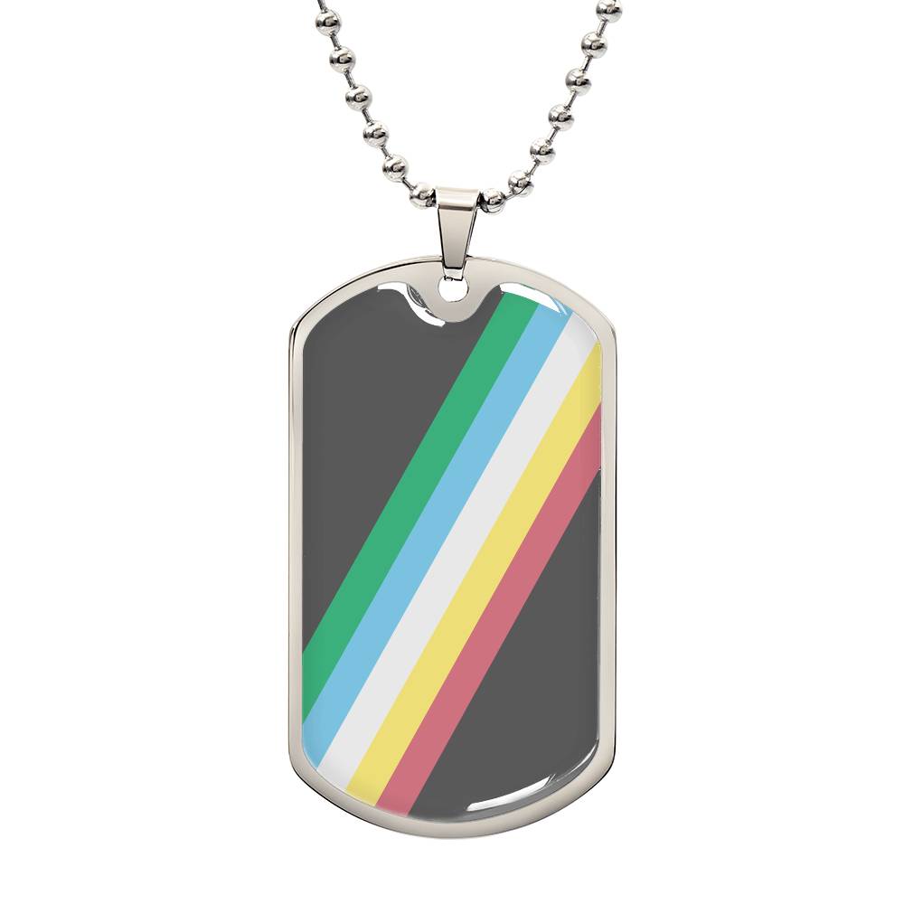 Disability Pride Military Dog Tag Necklace Silver Disability-Pride-Military-Dog-Tag-Necklace-silver-front