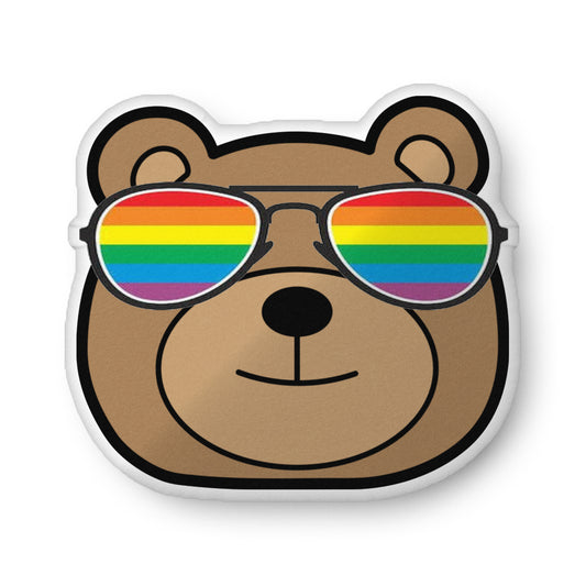 Gay Bear Pride Face Shaped Pillow 22″×22″ Gay Gay-Bear-Pride-Face-Shaped-Pillow-22x22-front