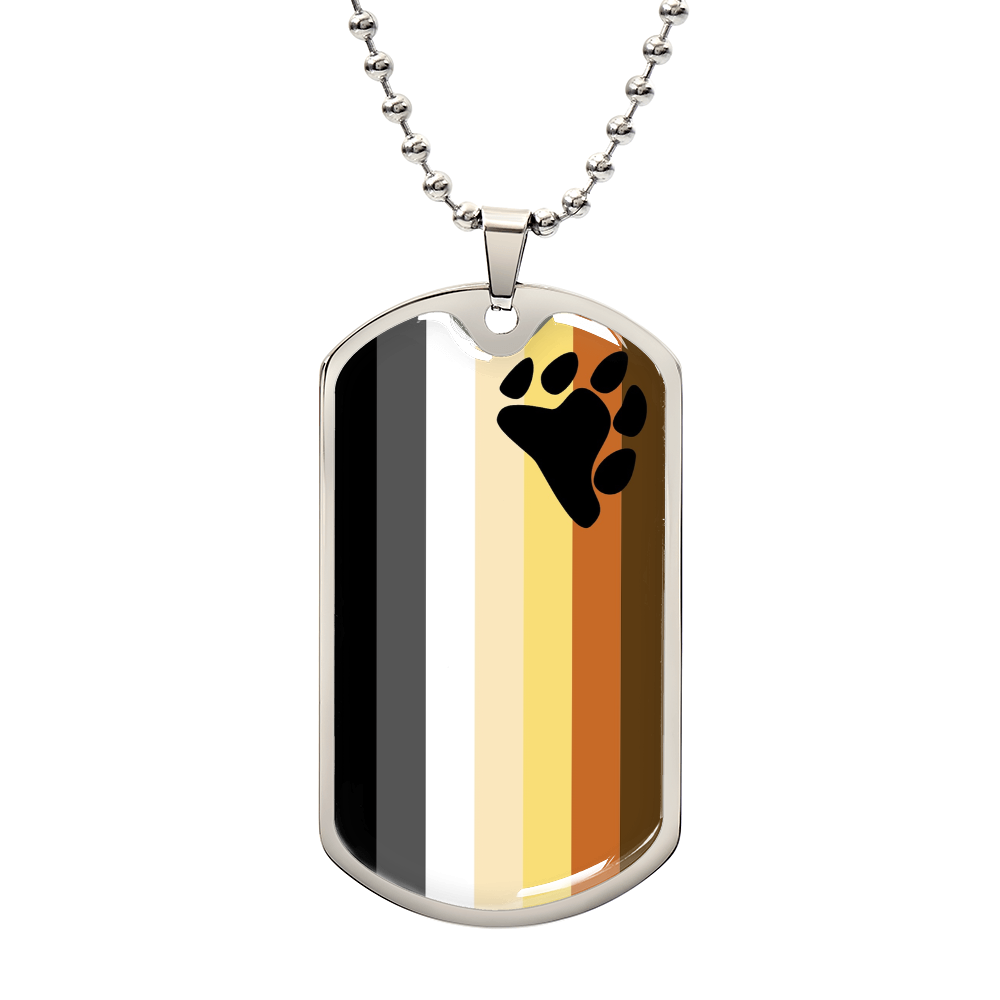 Gay Bear Pride Military Dog Tag Necklace Silver Gay Gay-Bear-Pride-Military-Dog-Tag-Necklace-silver