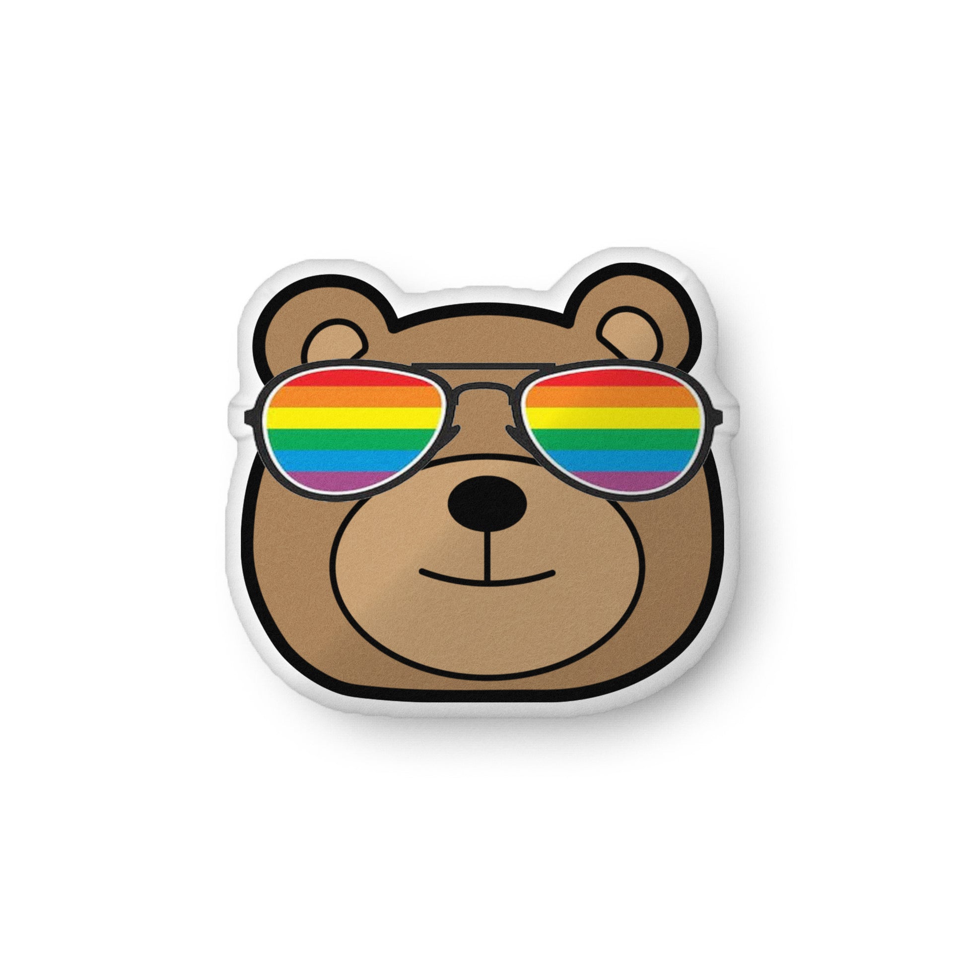 Gay Bear Pride Face Shaped Pillow 16″×16″ Gay Gay_Bear_Pride_Face_Shaped_Pillow_16x16-front