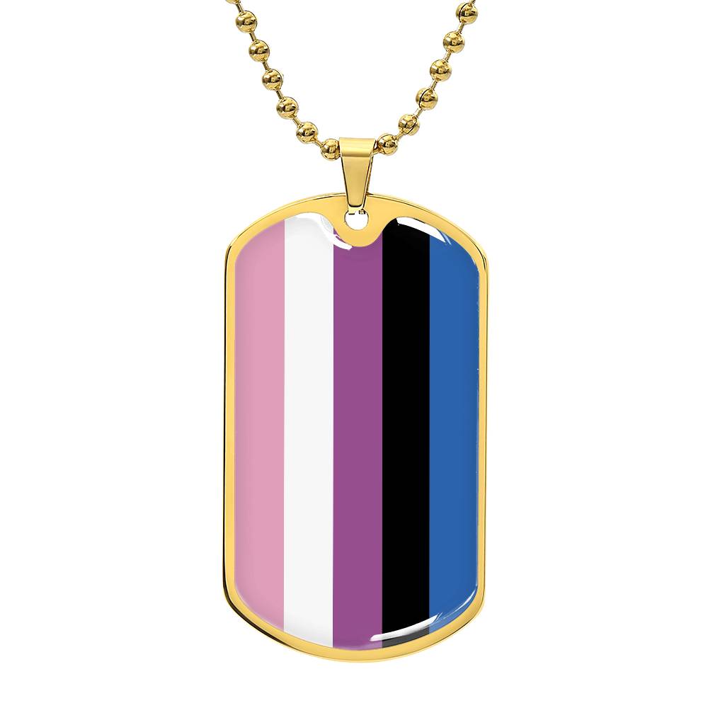 Genderfluid Pride Military Dog Tag Necklace Gold Genderfluid Genderfluid-Pride-Military-Dog-Tag-Necklace-gold