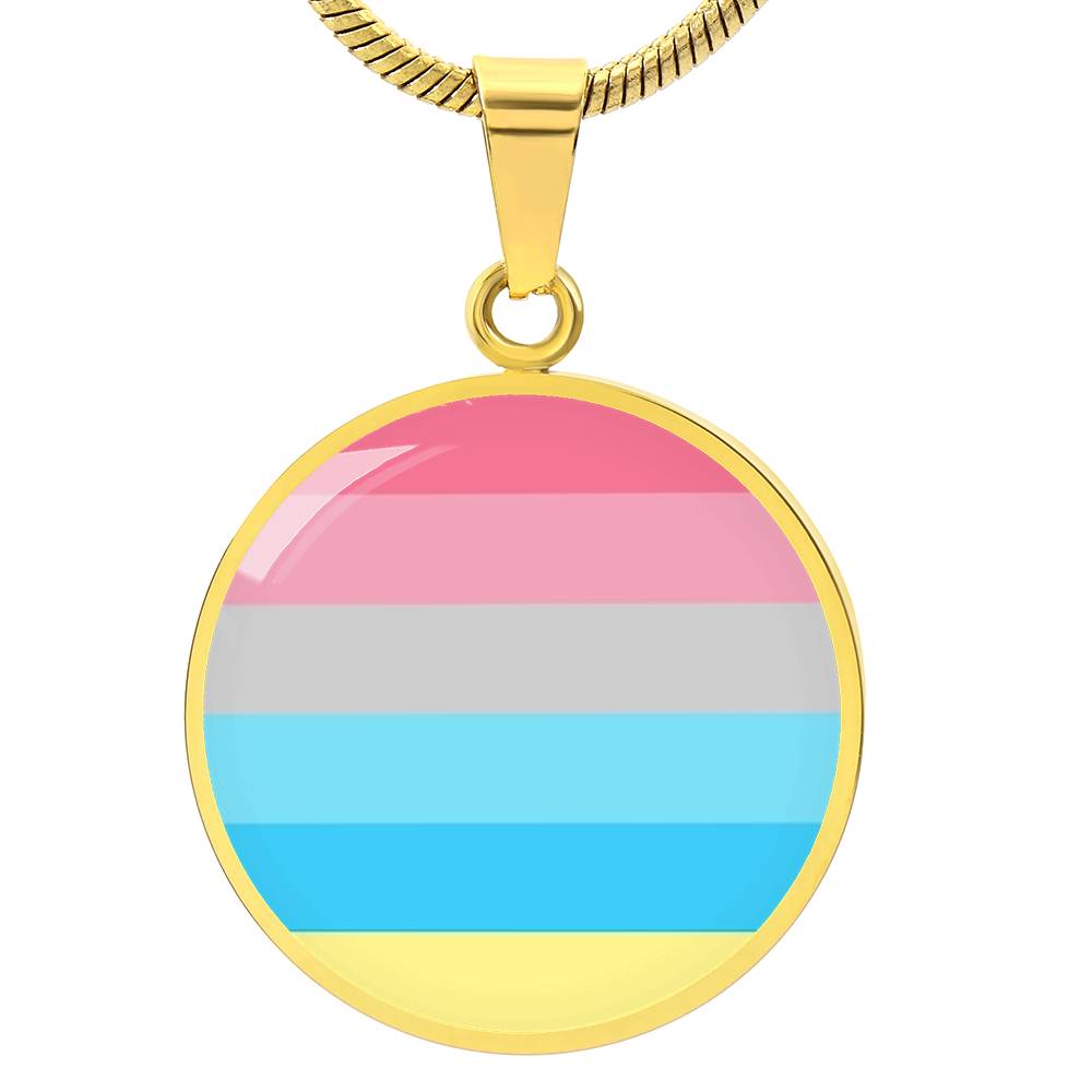 Genderflux Pride Circle Pendant Necklace Gold Genderflux Genderflux-Pride-Circle-Pendant-Necklace-gold-front