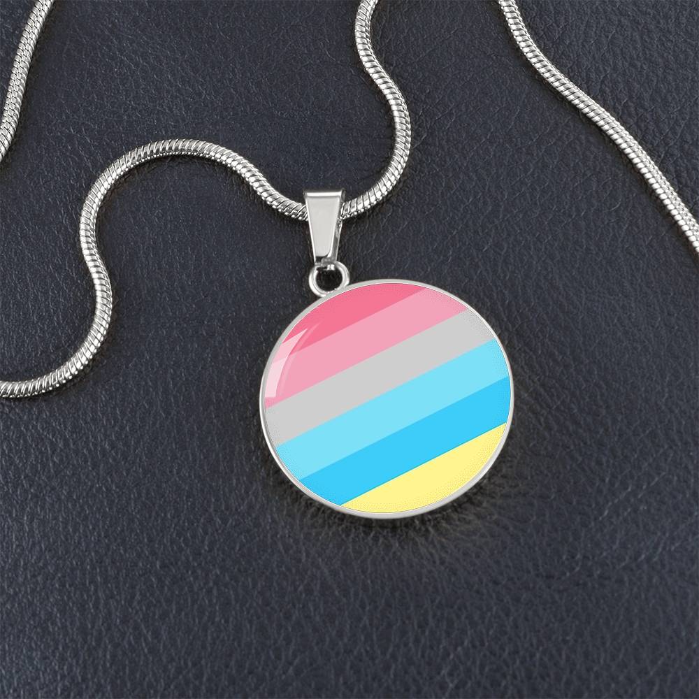 Genderflux Pride Circle Pendant Necklace Genderflux-Pride-Circle-Pendant-Necklace-silver