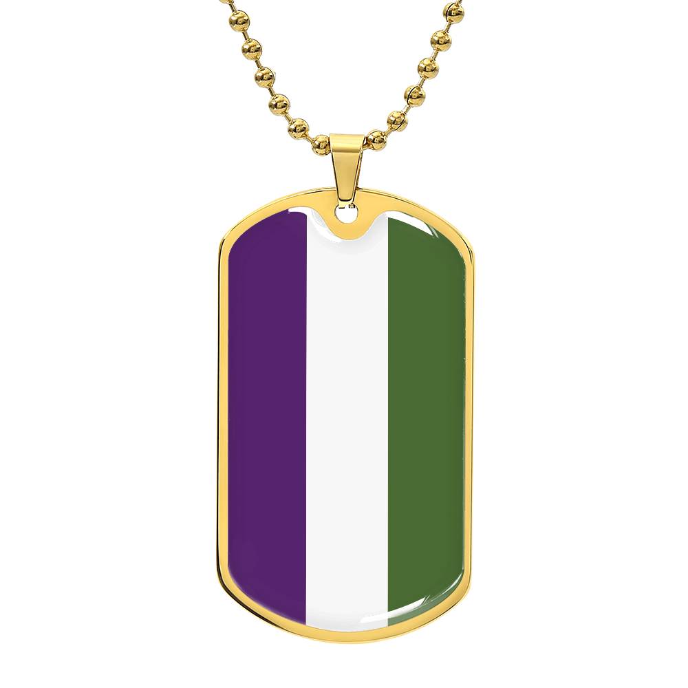 Genderqueer Pride Military Dog Tag Necklace Gold Genderqueer Genderqueer-Pride-Military-Dog-Tag-Necklace-gold