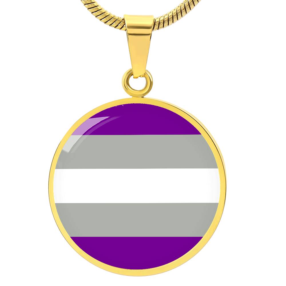 Greysexual Pride Circle Pendant Necklace Gold Greysexual Greysexual-Pride-Circle-Pendant-Necklace-gold-front