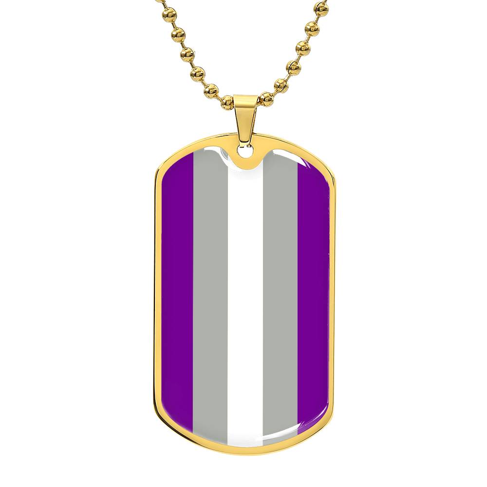 Greysexual Pride Military Dog Tag Necklace Gold Greysexual Greysexual-Pride-Military-Dog-Tag-Necklace-gold