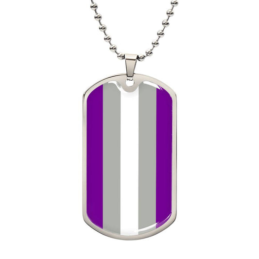 Greysexual Pride Military Dog Tag Necklace Silver Greysexual Greysexual-Pride-Military-Dog-Tag-Necklace-silver