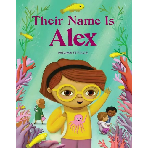 Book cover of 'Their Name Is Alex' with a child in an underwater scene