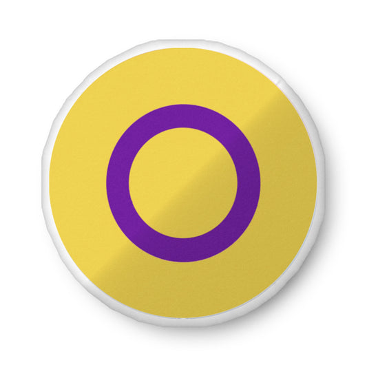 Intersex Pride Circle Shaped Pillow 22″×22″ Intersex Intersex_Pride_Circle_Shaped_Pillow_22x22_front