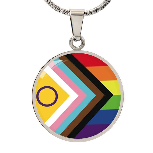 LGBTQ Intersex Inclusive Pride Circle Pendant Necklace Silver Pride LGBTQ-Intersex-Inclusive-Pride-Circle-Pendant-Necklace-silver-front