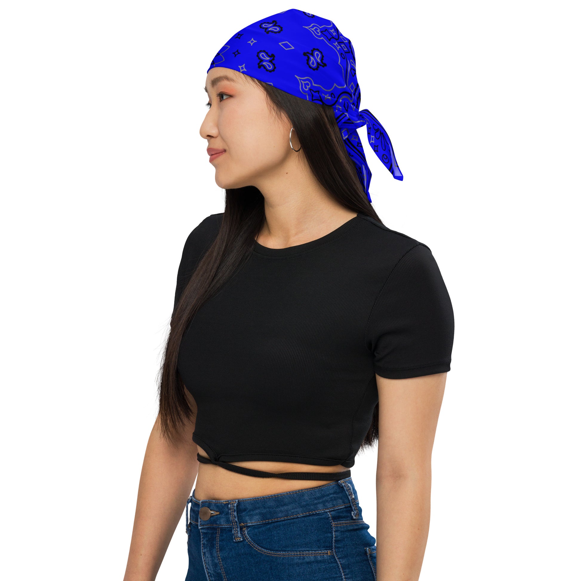 LGBTQ Bandana in Blue LGBTQ-pride-bandana-blue-model