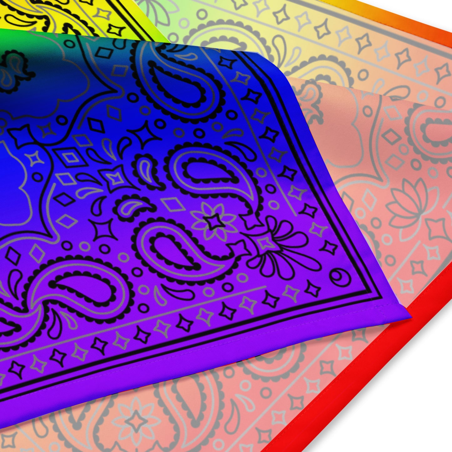 LGBTQ Pride Paisley Bandana - Rainbow LGBTQ-pride-bandana-detail Bandana