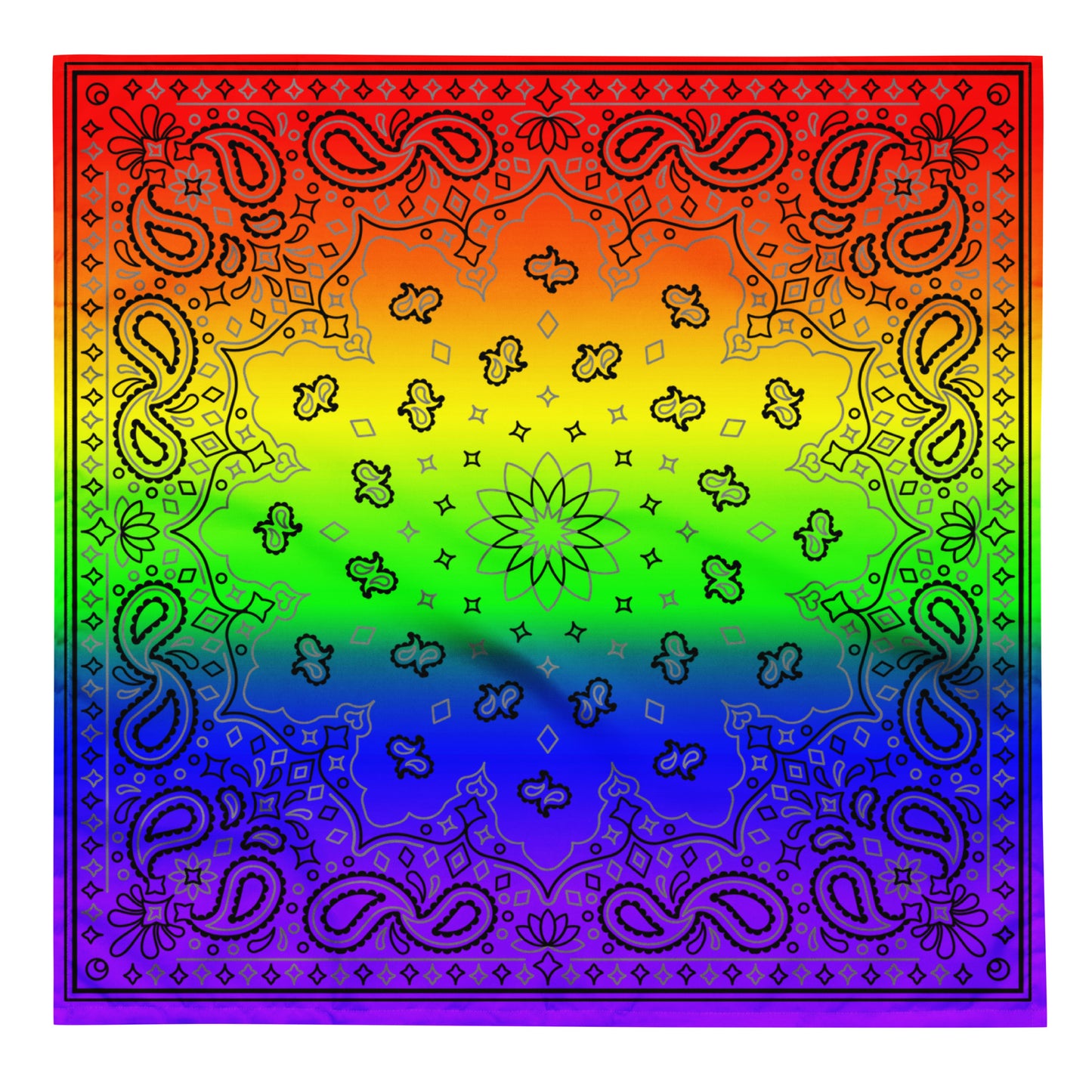 LGBTQ Pride Paisley Bandana - Rainbow L Pride Rainbow LGBTQ-pride-bandana-front Bandana