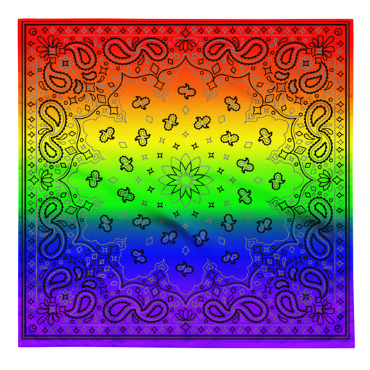 LGBTQ Pride Paisley Bandana - Rainbow L Pride Rainbow LGBTQ-pride-bandana-front