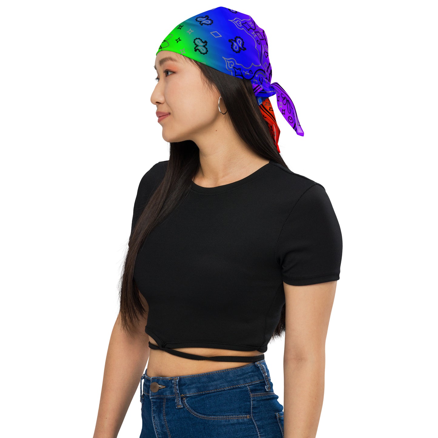 LGBTQ Pride Paisley Bandana - Rainbow LGBTQ-pride-bandana-model-2 Bandana
