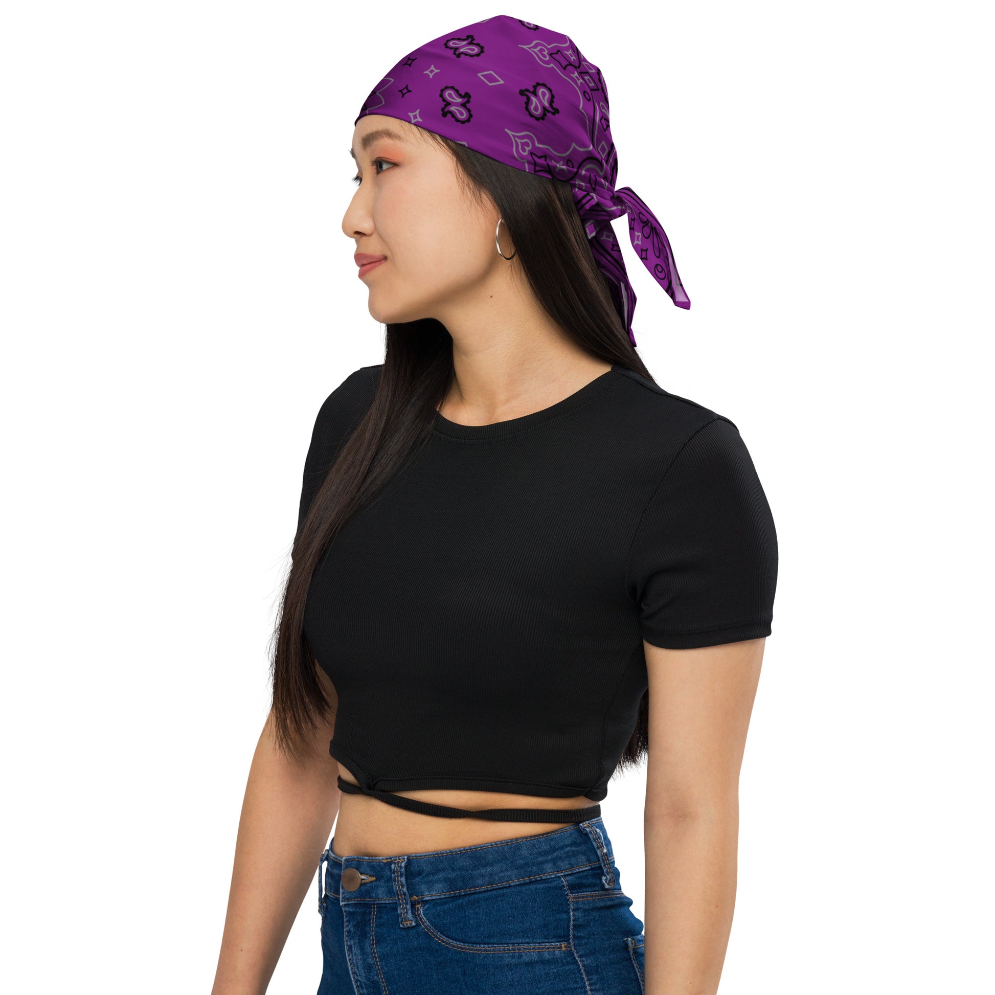 LGBTQ Bandana in Purple LGBTQ-pride-bandana-purple-model