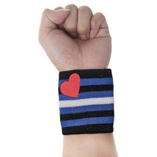 Leather Pride Wrist Sweat Band Embroidered LeatherWristband