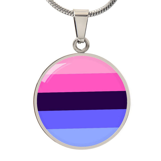 Omnisexual Pride Circle Pendant Necklace Silver Omnisexual Omnisexual-Pride-Circle-Pendant-Necklace-silver-front