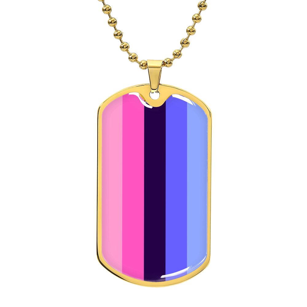 Omnisexual Pride Military Dog Tag Necklace Gold Omnisexual Omnisexual-Pride-Military-Dog-Tag-Necklace-gold