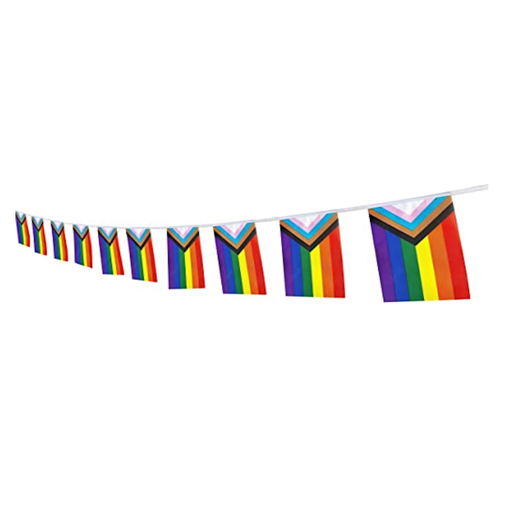 LGBTQ Pride Flag Bunting - Progress Pride Daniel Quasar Pride 19.5 ft ProgressBunting