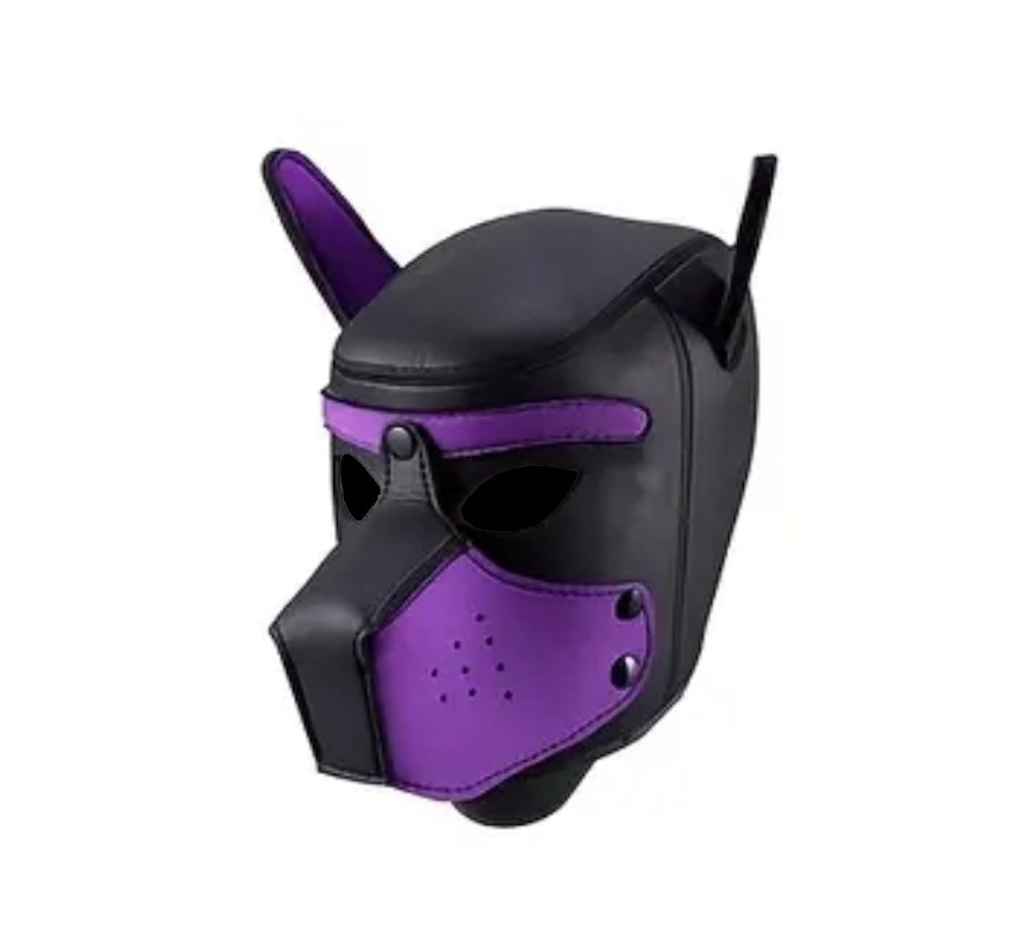 Puppy Play Hood Neoprene - Asst Colors Available Black and Purple One Size Puppy-pup-Play-Cosplay-Hood-in-Black-and-Purple