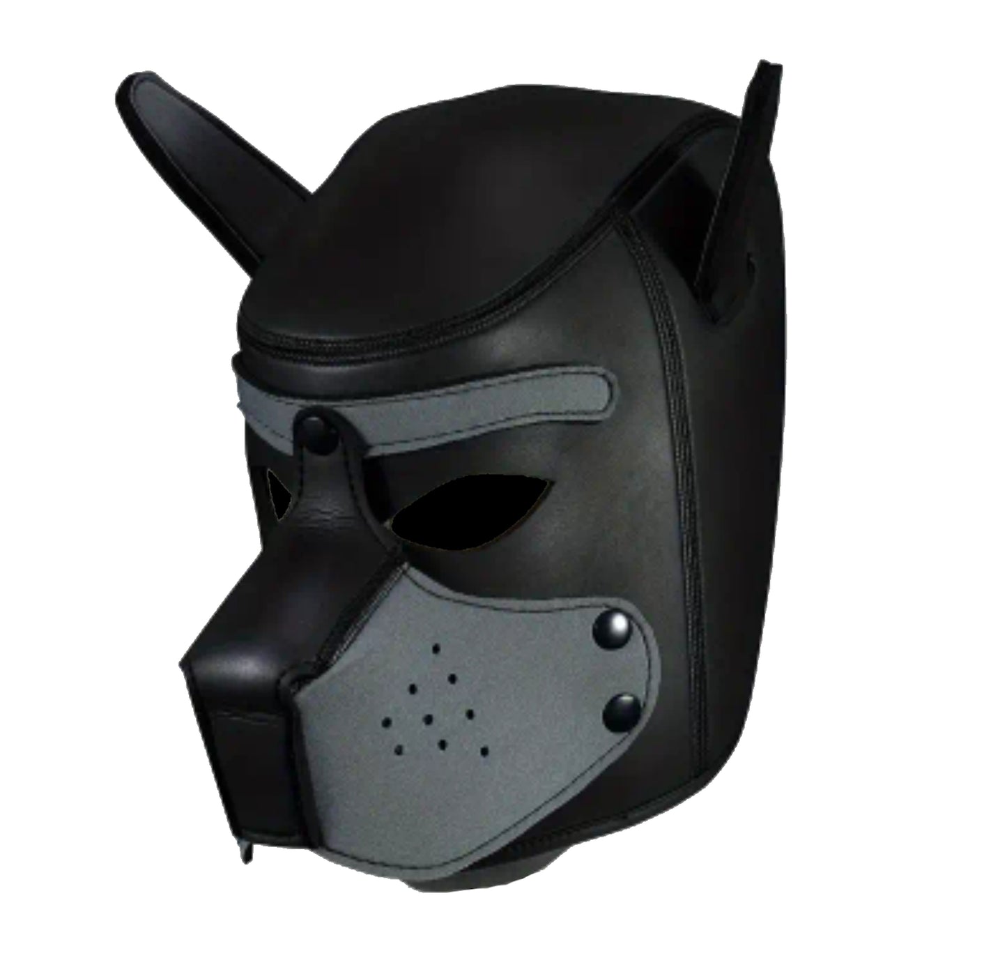 Puppy Play Hood Neoprene - Asst Colors Available Black and Gray One Size Puppy-pup-Play-Hood-in-Black-and-Gray-Grey