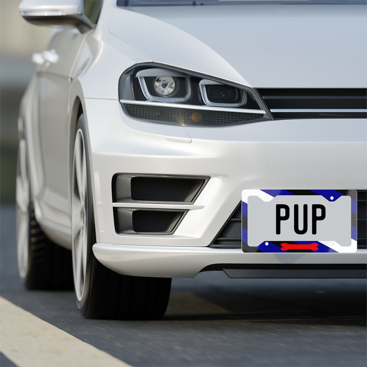 Puppy Play Pride Flag Metal License Plate Frame Puppy_Play_License_Plate_Frame